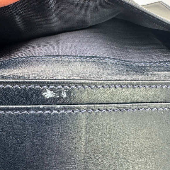 Rare Vintage GUCCI Trifold  Navy & Cream Wallet - Picture 7 of 13